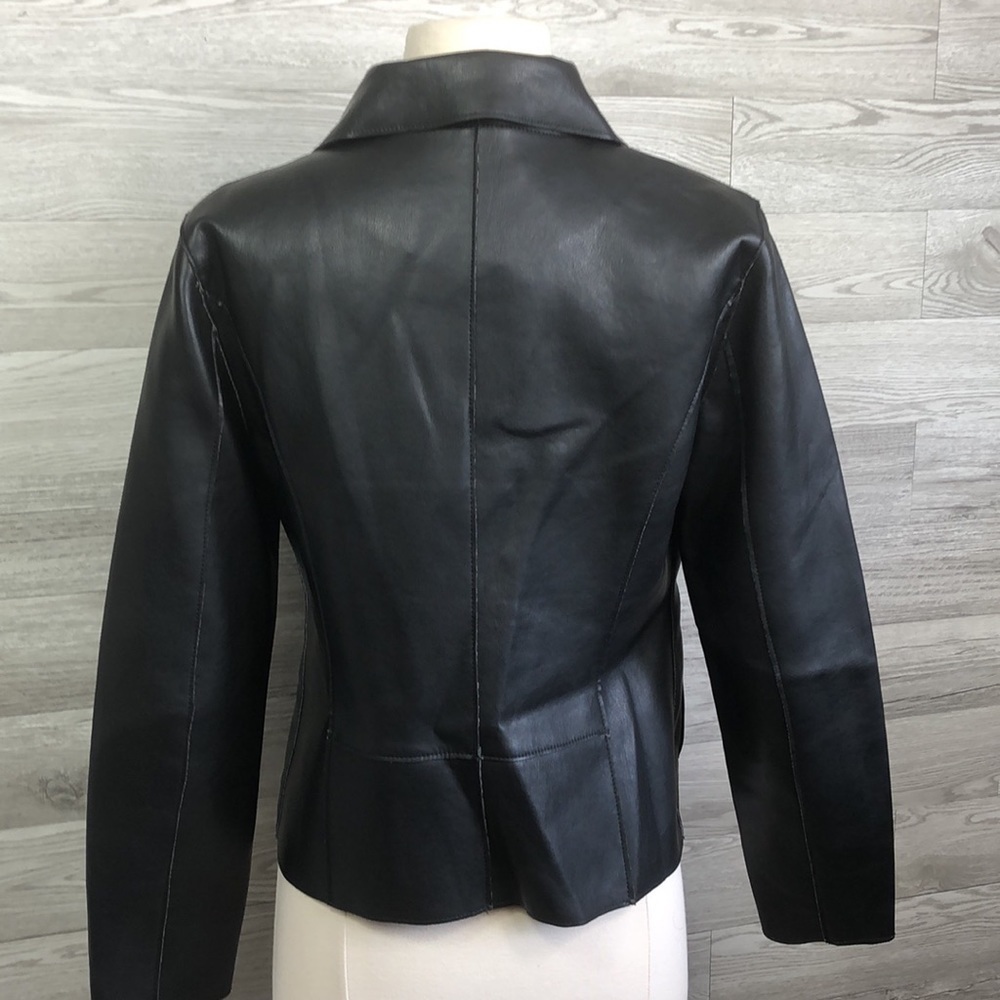 Bagatelle Vegan Leather Moto Jacket Small Black - Picture 3 of 8
